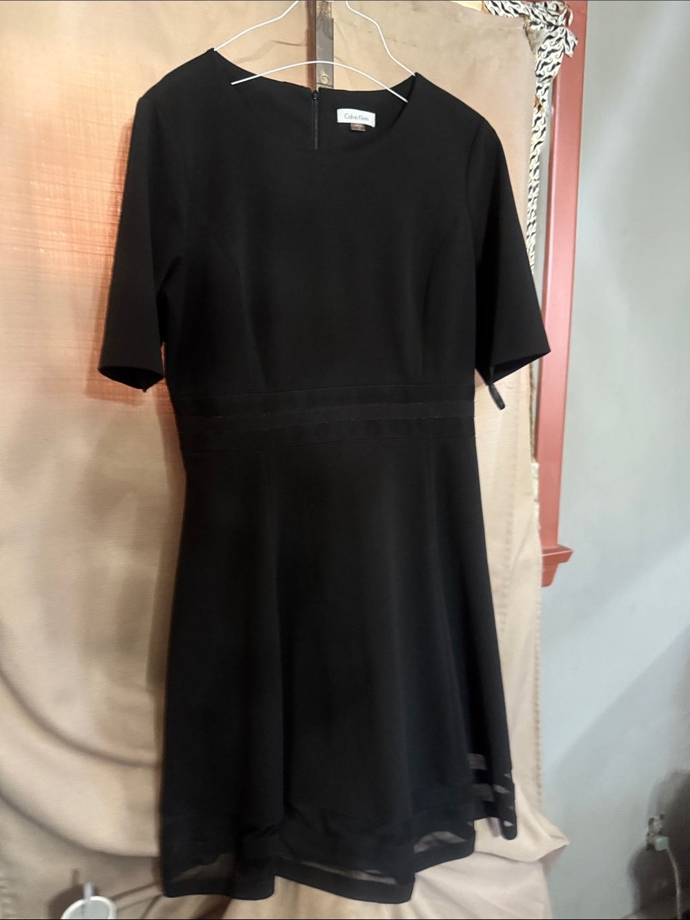 Calvin Klein Black Midi A-Line Dress S-19